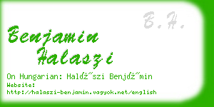 benjamin halaszi business card